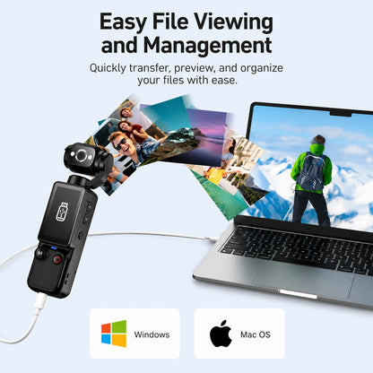🎥 Upgraded Vlogging Camera – 180° Rotating Lens, Full-Body Video Recorder for Travel, Daily Life & Content Creation