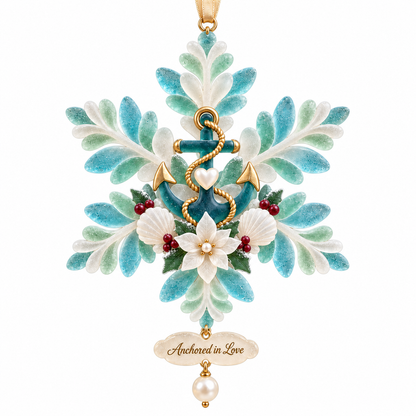 Coastal-style snowflake Christmas ornament