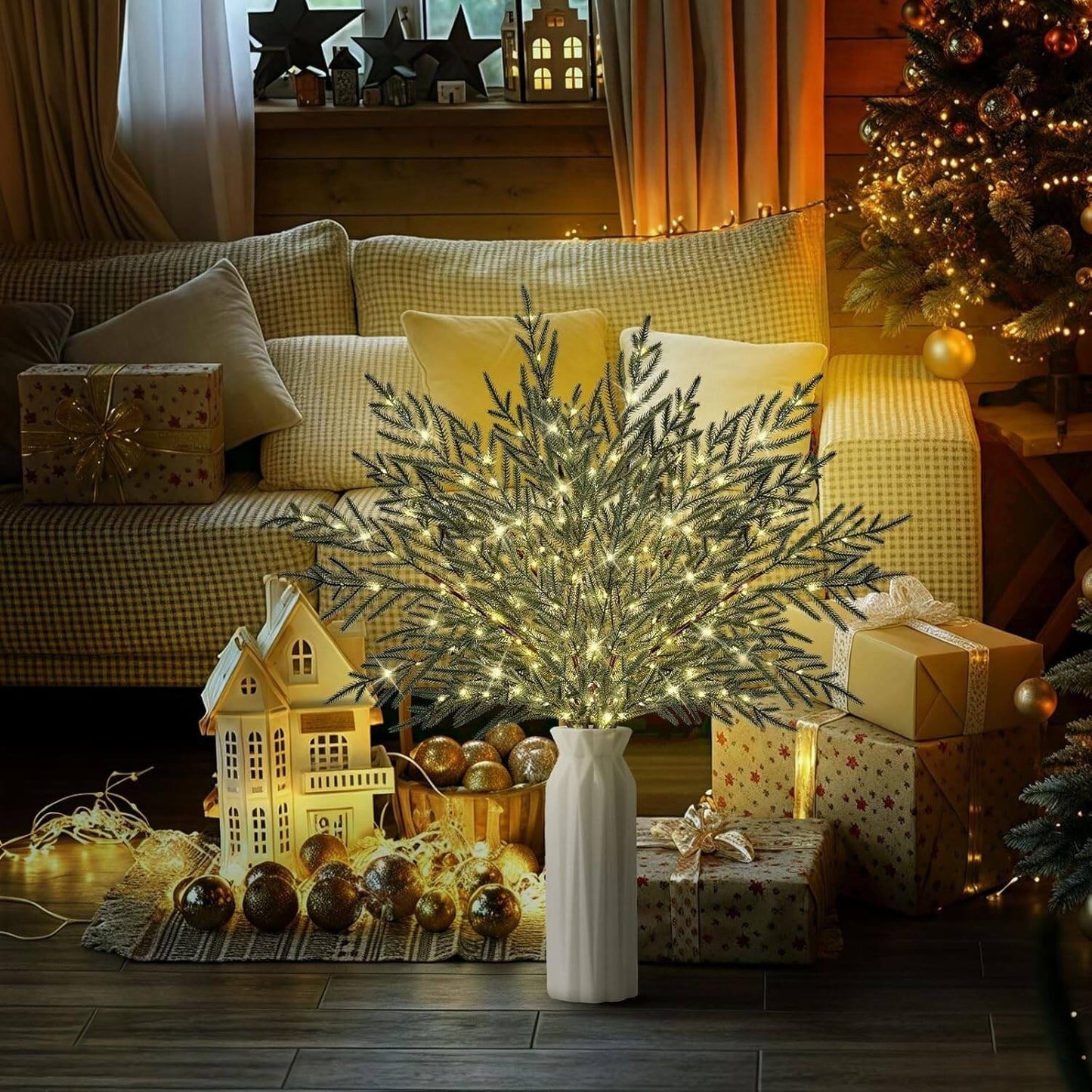 🎄 32' Christmas Lighted Norfolk Pine Branches
