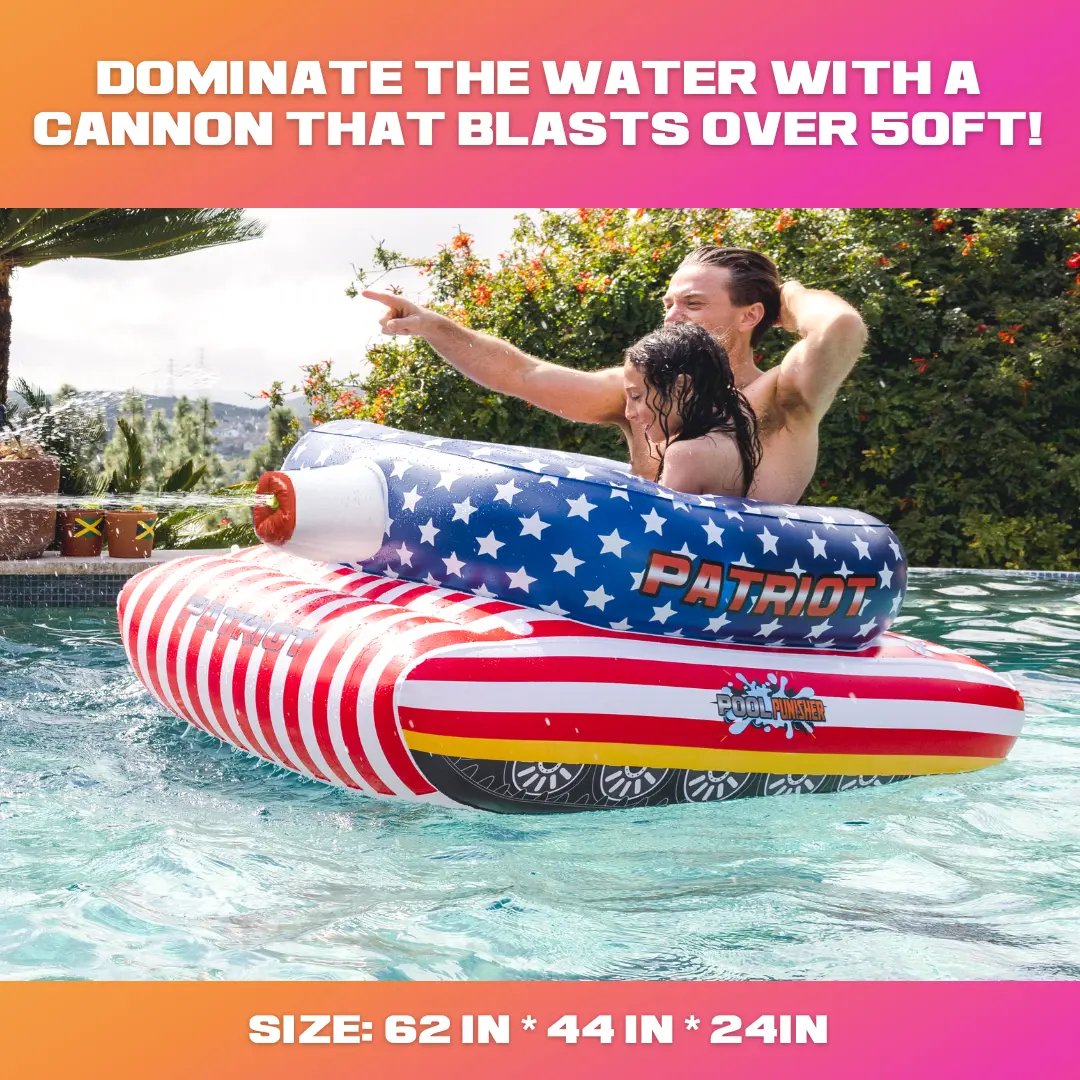 🔥 Summer Pool Party Sale 49% OFF – Patriot Pool Float with Water Cannon for Beach, Lake & Pool Fun