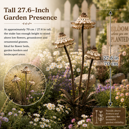 Vintage Distressed Metal Flower Garden Stake