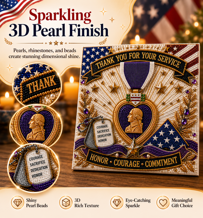 🇺🇸 Last Day Promo: 49% OFF - 💜💎Purple Heart Day Commemorative Pearl Art Kit - Create a Meaningful Tribute to Courage and Service