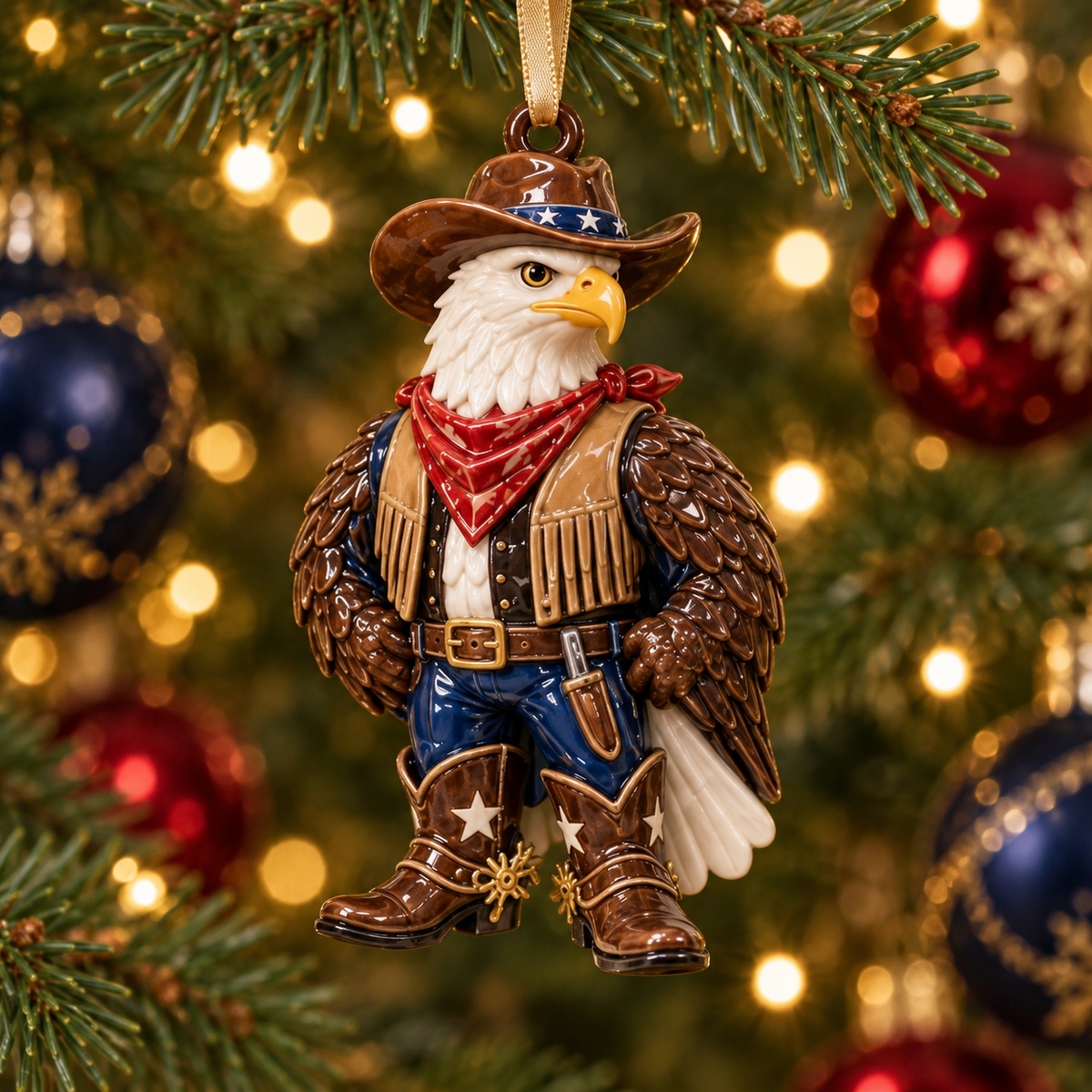 2026 Patriotic Bald Eagle Christmas Ornaments