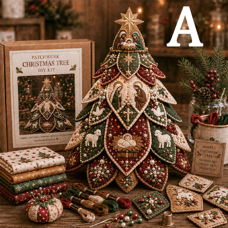 🔥49% Off Last Day - BUY 3 GET 1 FREE✝️ Religious-Themed Beaded & Quilted Christmas Tree DIY Kit