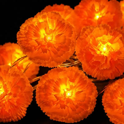 🔥Last Day 49% OFF -🏵️💀 Mexican Marigold Flower String Lights | 💕Death is not the end of life, forgetting is