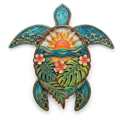 🏖️Tropical Sea Turtle Sunset Wall Decor