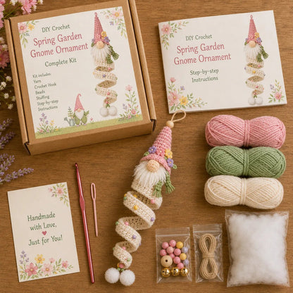 🔥 LAST DAY 49% OFF – 🎄Cozy Gnome Crochet Ornament Kit Collection | Premium Soft Yarn, Complete Crochet Tools & 9 Charming Designs 🧶✨
