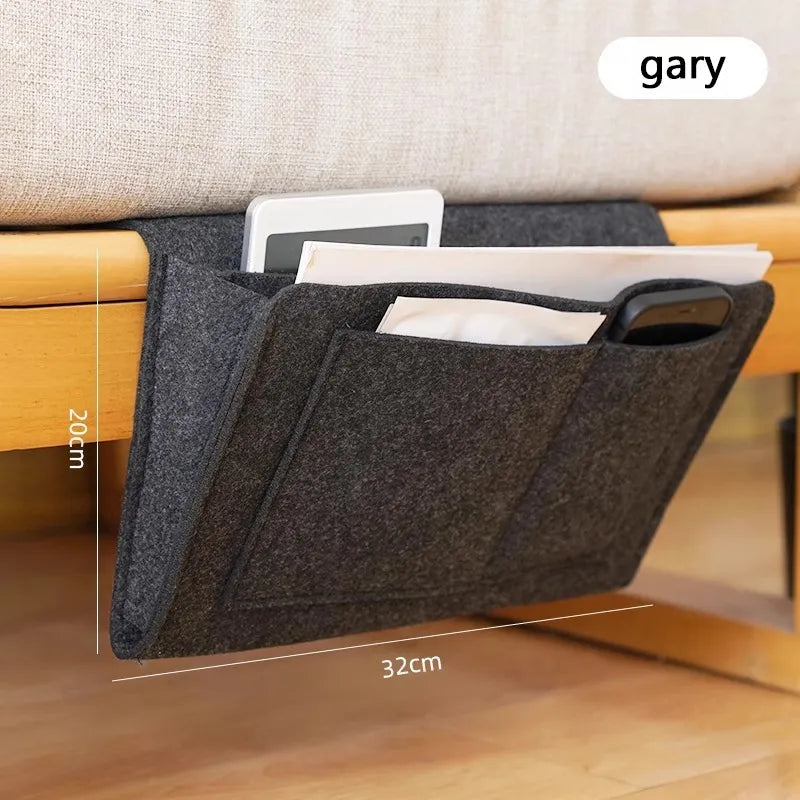 Bedside Caddy, 5 Pockets Felt Bedside Storage Organizer