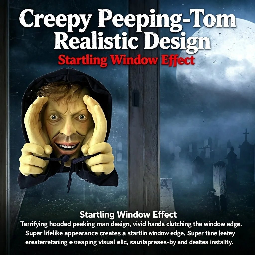 Creepy Peeping Tom Halloween Window Hanger