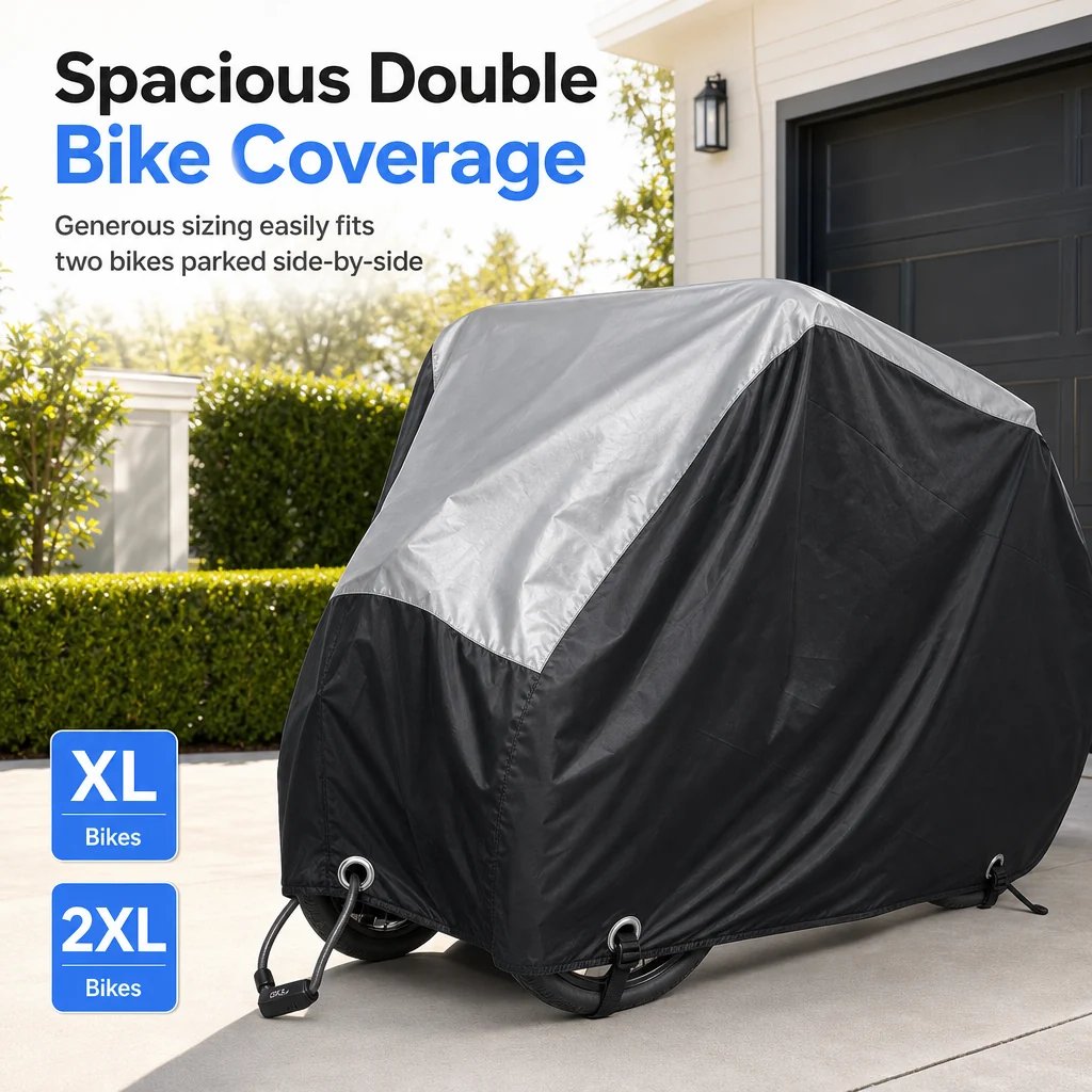 🔥 49% Off | Waterproof Bike Cover for 1–2 Bikes – Windproof Outdoor Protection 🚲