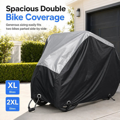 🔥 49% Off | Waterproof Bike Cover for 1–2 Bikes – Windproof Outdoor Protection 🚲