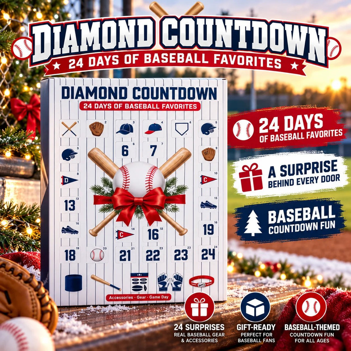 ⚾ Diamond Countdown Baseball Advent Calendar – 24-Day Surprises