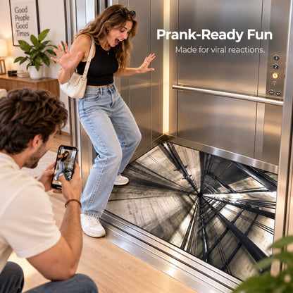 😱Optical Illusion Pit Floor Mat｜Realistic Bottomless Hole Design for House Parties and Photo Booth Decoration