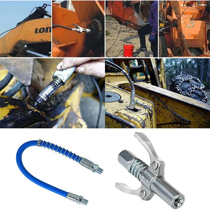 🔥HOT SALE🔥Strong Lock on Grease Couplers with Spring Flex Hose