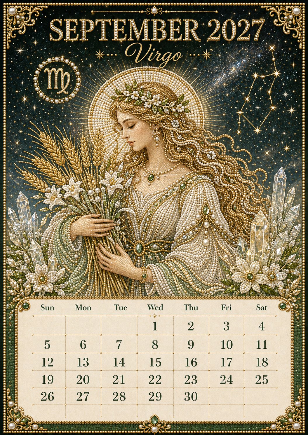 ⏳ Last Day 49% OFF – 🌙 Beginner-Friendly 2027 Twelve Zodiac Bead Art Calendar Kit | Complete Kit with Zodiac Design Base, Decorative Beads & Step-by-Step Guide Included 💕