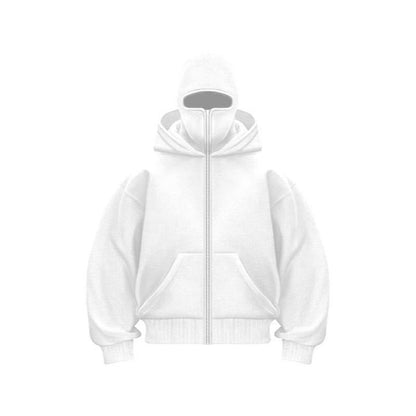 ❄️Men’s Balaclava Zip Hoodie for Winter Sports Streetwear and Cold Weather Training