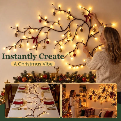 ✨ Flexible LED Branch Lights | Remote-Controlled Holiday Wall Decor(📦Buy 2 Free Shipping)