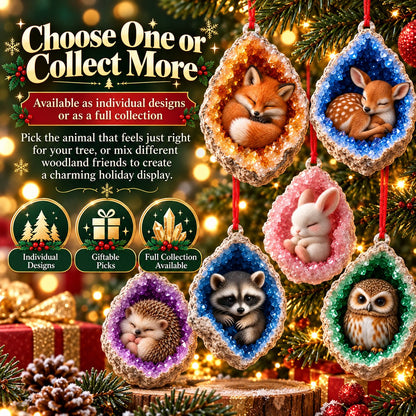 🎄 Woodland Geode Animal Ornaments | 10 Christmas Designs