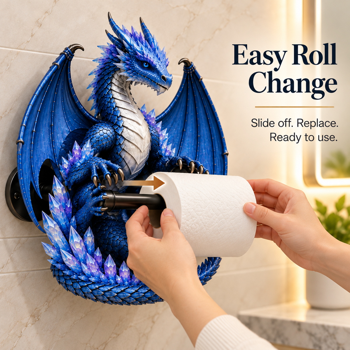 Dragon Toilet Paper Holder – Gothic Fantasy Wall-Mounted Bathroom Decor 🐉