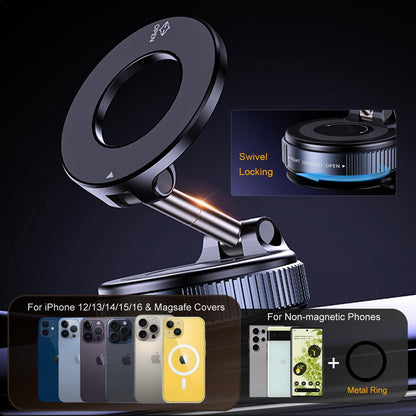 2026 Newest 360° Adjustable Vacuum Magnetic Suction Cup Phone Holder Mount