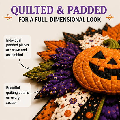 🎉 Holiday Celebration 50% OFF - 🎃DIY Quilted Halloween Pumpkin Door Hanger Sewing Kit | Make Oversized Seasonal Front Door Decor