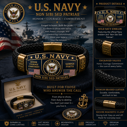 🇺🇸Last Day Promo: 49% OFF ⚓U.S. Navy Non Sibi Sed Patriae Tribute Bracelet