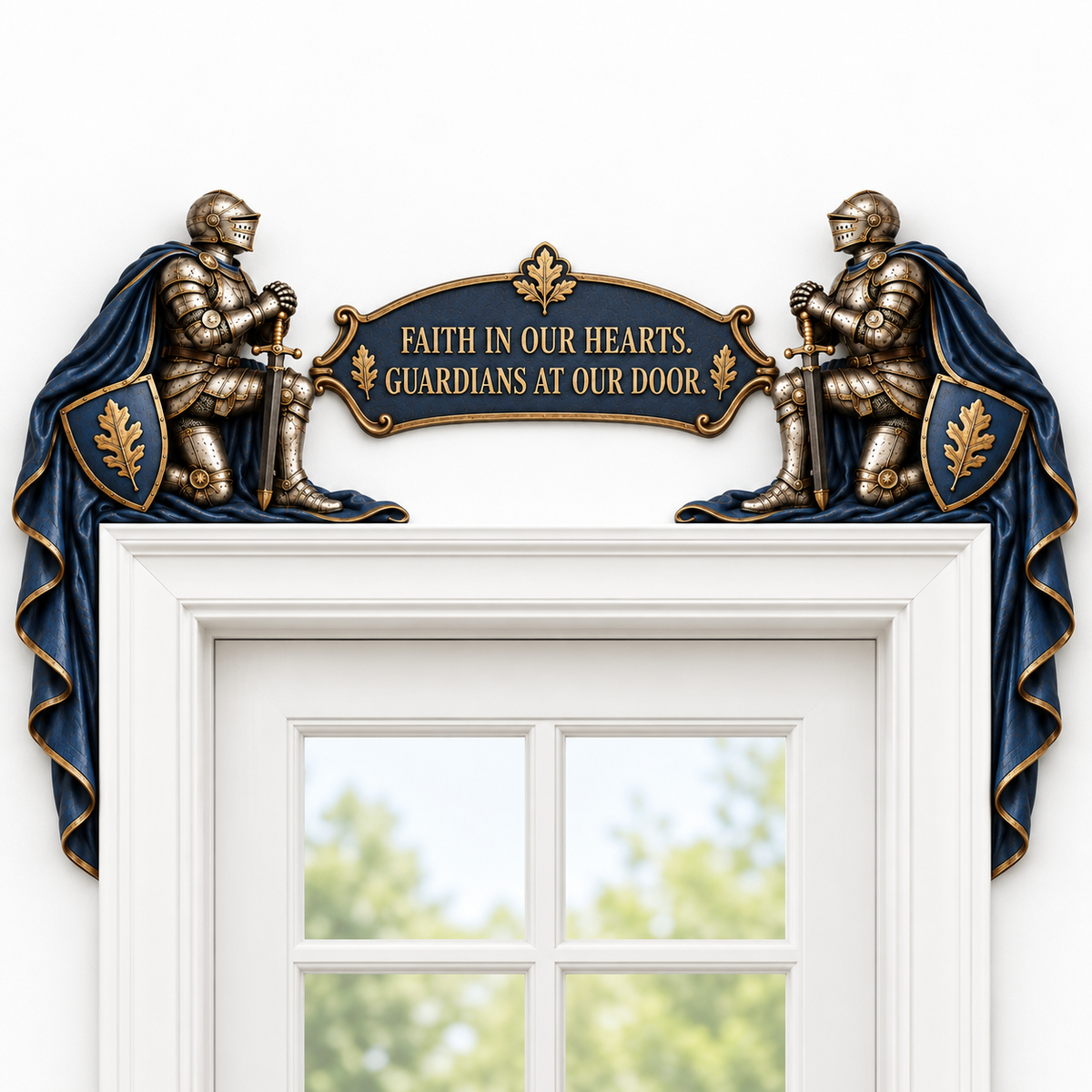 'Guardians at Our Door' – Epic Medieval Knight Door Frame Decor Set 🛡️🏰