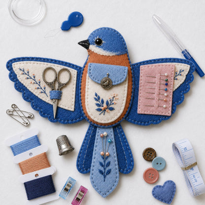 🐦 Bird-Shaped Felt Sewing Organizer DIY Kit