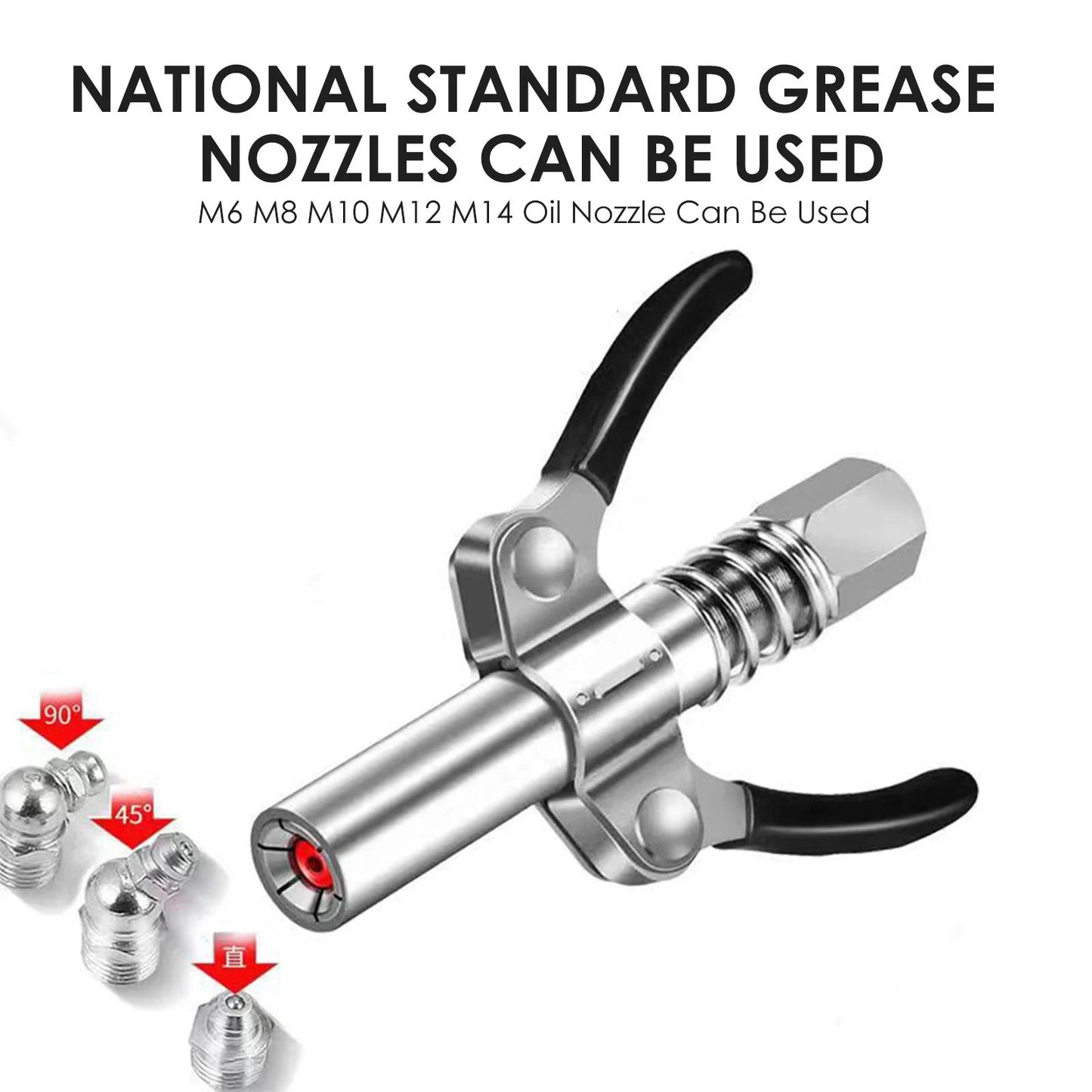 🔥HOT SALE🔥Strong Lock on Grease Couplers with Spring Flex Hose