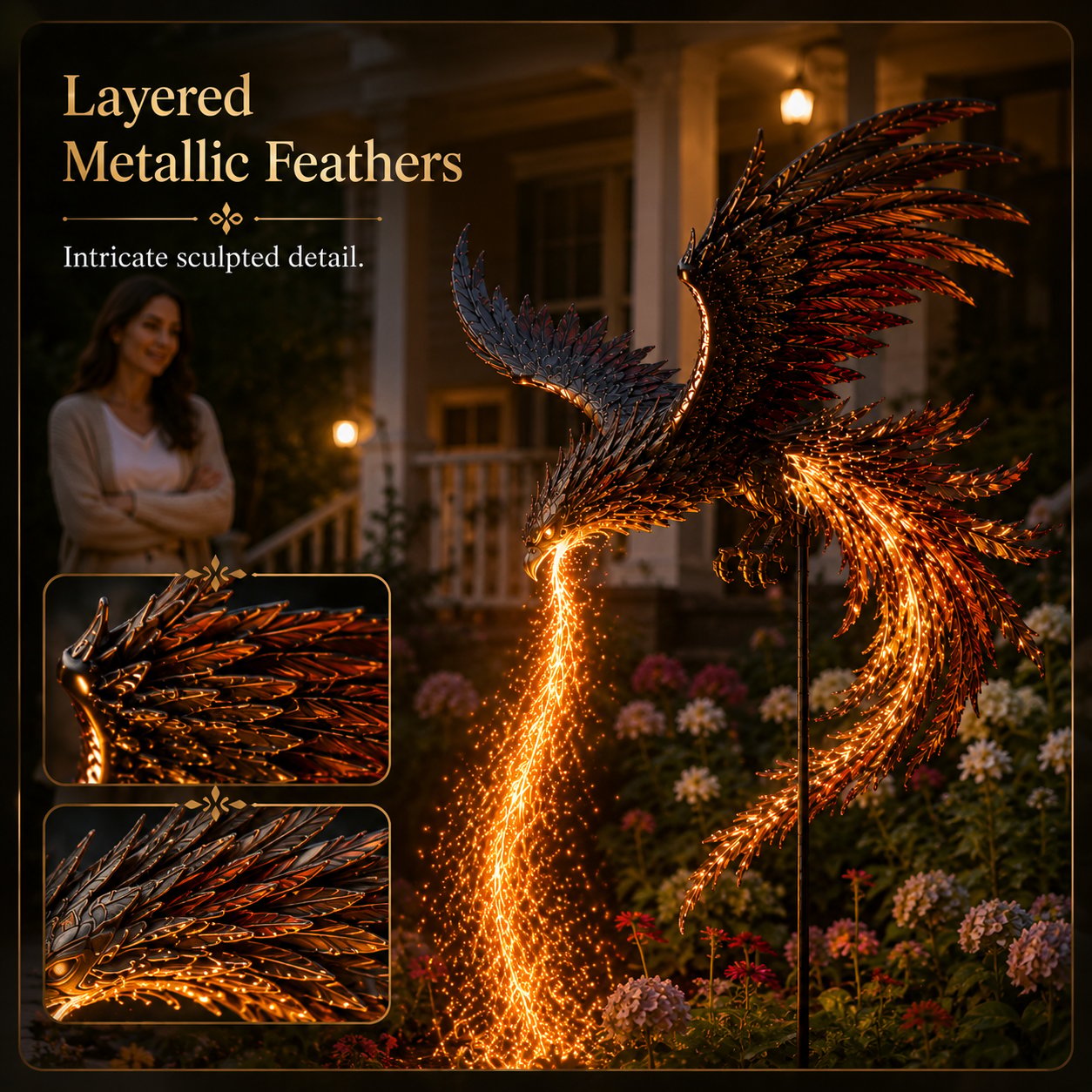 🔥 Solar Phoenix Garden Stake Light | Stunning Fiery Light Sculpture For Yard & Flower Bed Decor Lovers