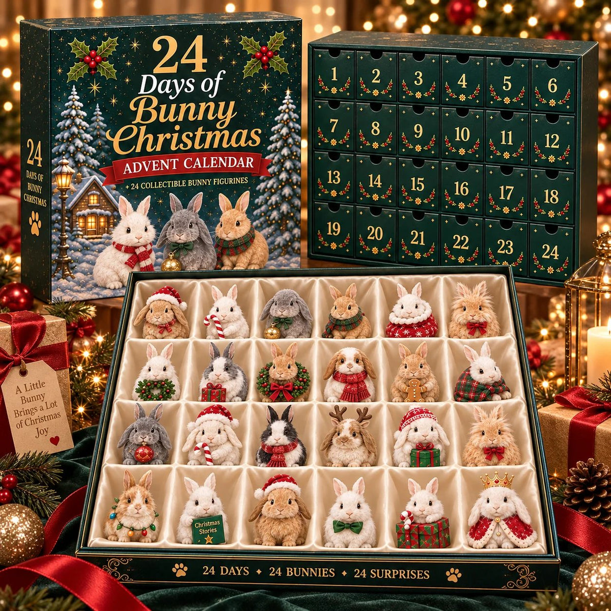 Festive bunny Christmas characters