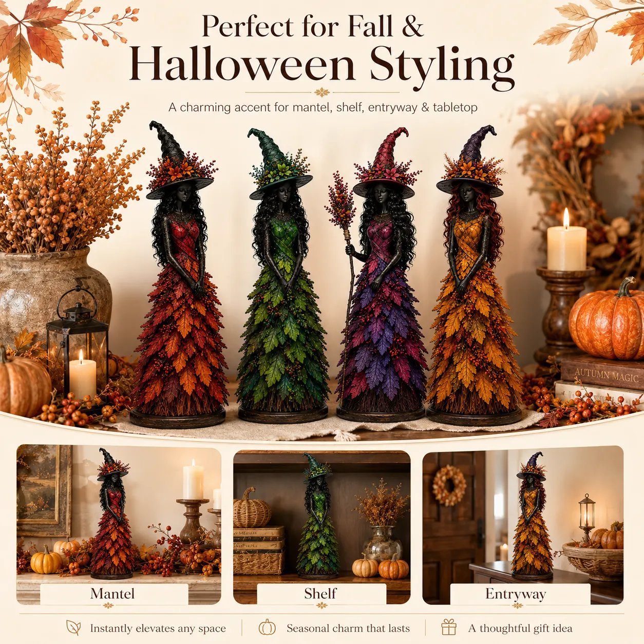 🔥Last Day 49% OFF-🧙Enchanted Autumn Witch Figurine (✨2026 Limited Edition)
