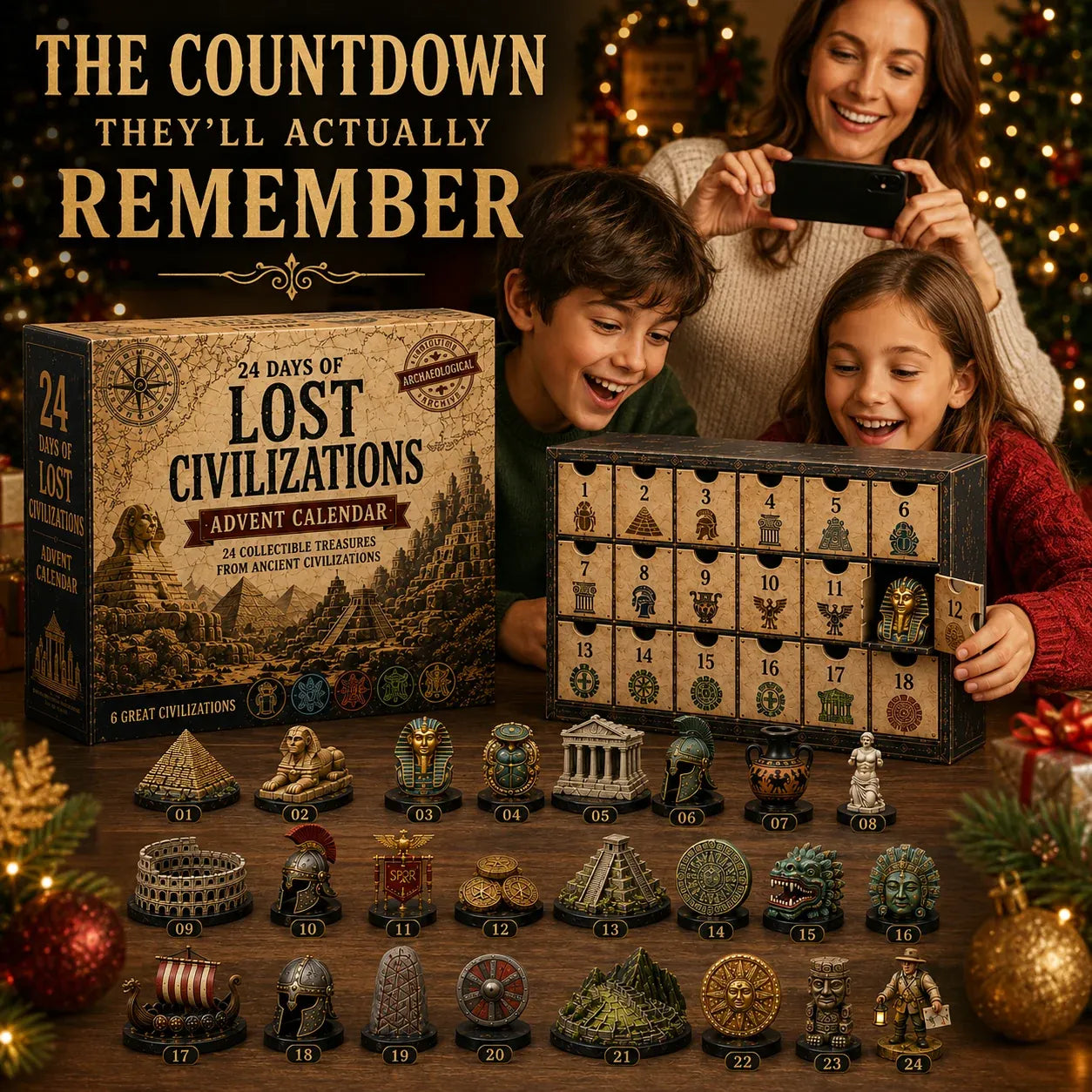 🔥😍2026 Lost Civilizations Archaeological Discovery Advent Calendar | 24 Ancient Treasures from 6 Great Civilizations