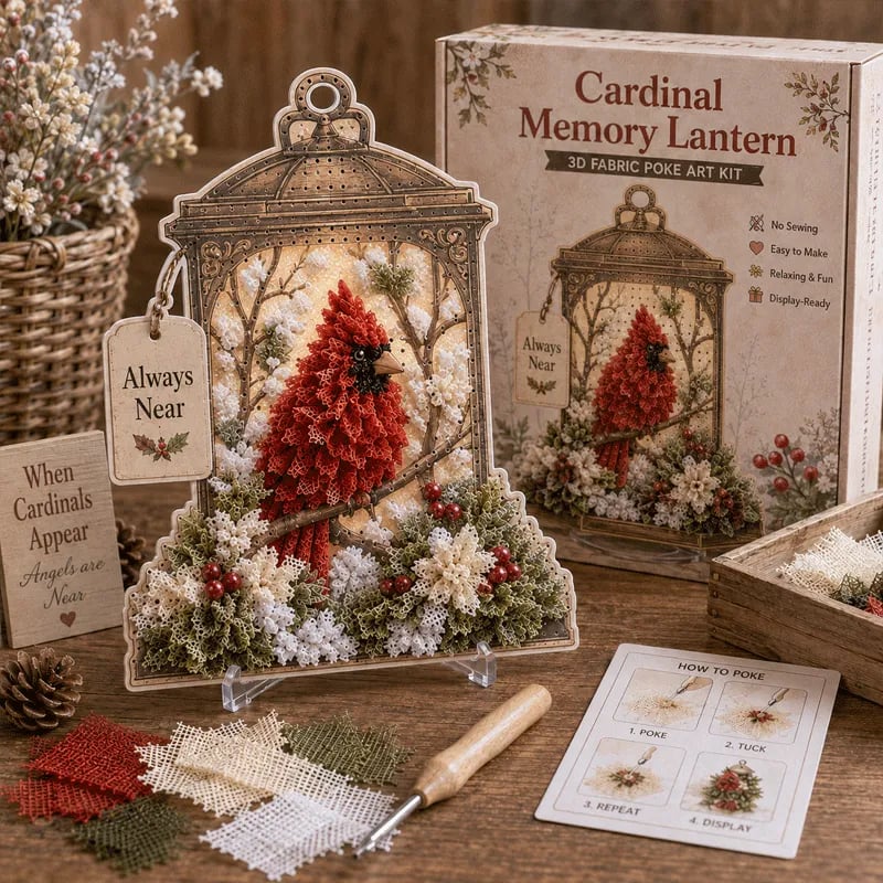 🔥LAST DAY 50% OFF - 🕊️ Always Near 3D Fabric Poke Art Memory Lantern Kit