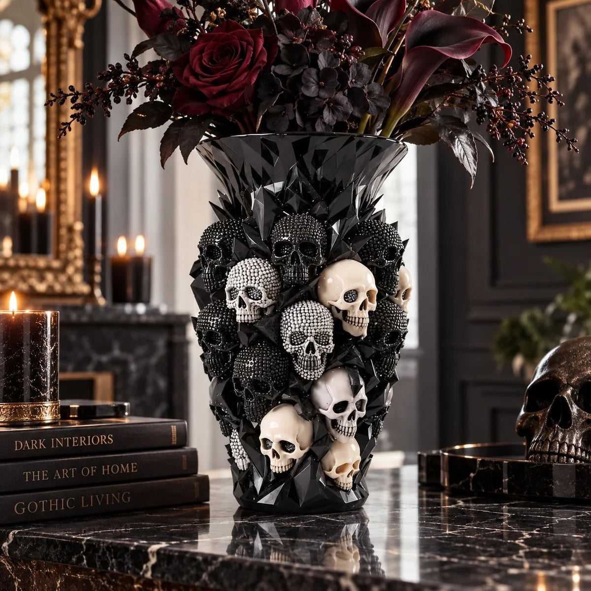 💀💎 Crystal Skull Vase – Where Darkness Meets Elegance ✨