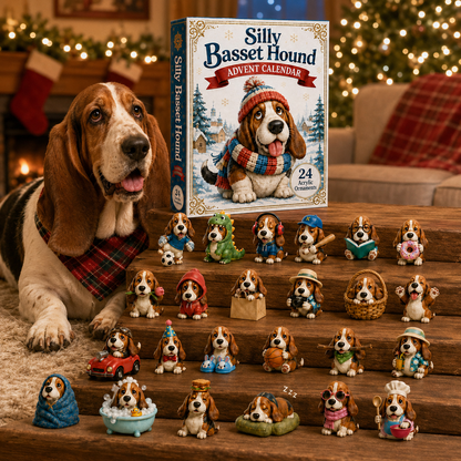Silly Basset Hound Advent Calendar 2026 - 24-Day Festive Countdown