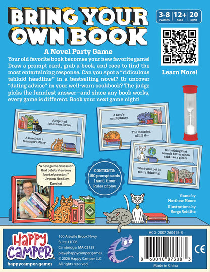 📚 Bring Your Own Book Party Game | 150 Hilarious Prompt Cards, 60-Second Timer & Endless Book Night Fun 🐱🎉