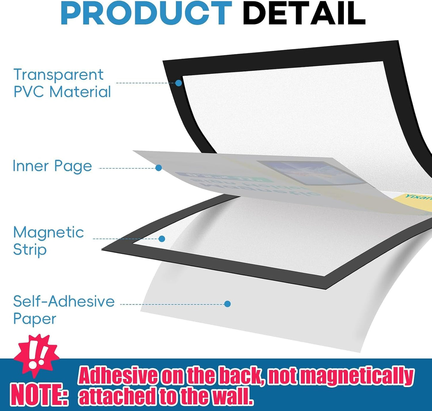 🔥Last Day 50% OFF - 📌📄4-Pack Magnetic Sign Holders, 8.5×11 Inch Clear PVC Document Frames for Wall & Window