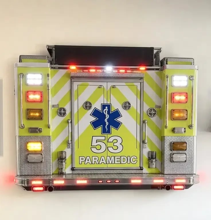 3D Fire Truck Tail Wall Light – Remote-Controlled LED Décor