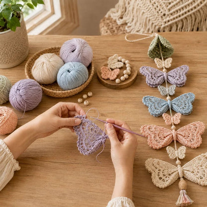 ❤️Beginner-Friendly🦋Butterfly Garden Cascade DIY Crochet Kit