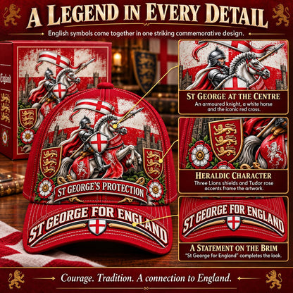 💝49% OFF - ⚔️ “St George’s Protection” – England Heritage Commemorative Cap | Cotton-Poly Blend • Detailed Embroidery • Adjustable Fit 🇦🇺 🏴