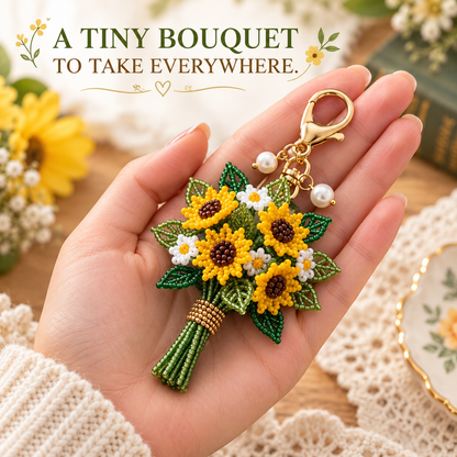 🔥 BUY 3 GET 1 FREE 🔥- 💐DIY Beaded Bouquet Keychain Kit✨