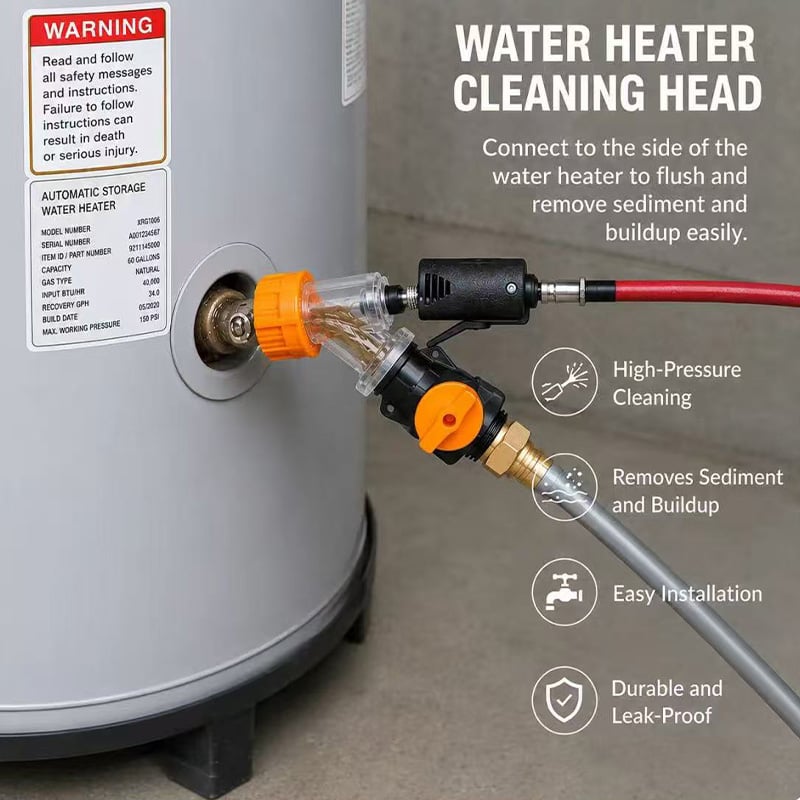🔥HOT SALE🔥 49% OFF✨Heavy-Duty Water Heater Clog Tool | Chemical-Free Non-Electric Sediment Cleaner for Tanks, Scale Removal Support