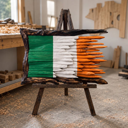 Handcrafted Vintage Wood Flags – 5 Heritage Emblems