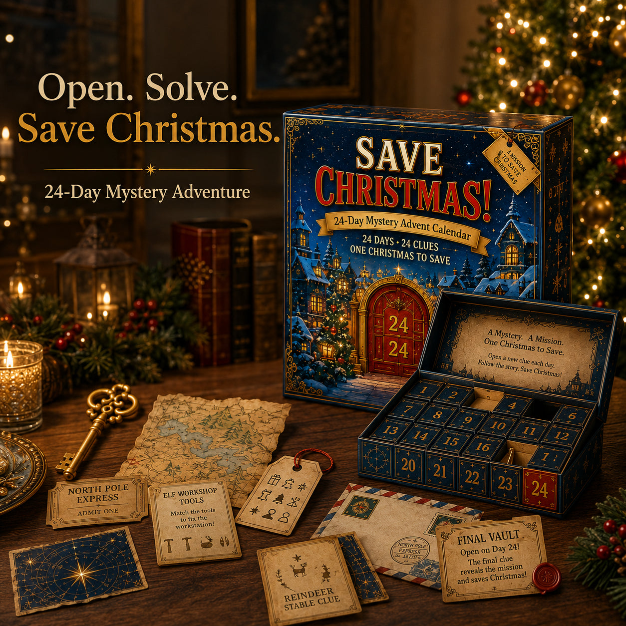⏳ Last Day 52% OFF – 24-Day Mystery Adventure Advent Calendar Collection | 24 Clues, Hands-On Puzzles & One Final Reveal
