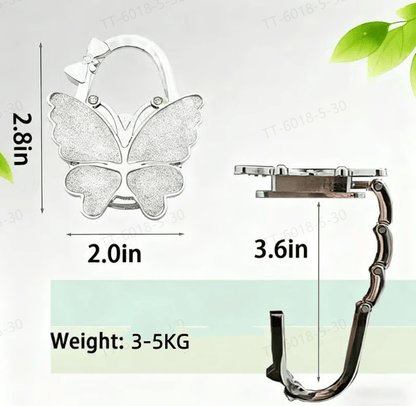Butterfly Foldable Handbag Hook – Stylish, Portable & Non-Slip Bag Hanger