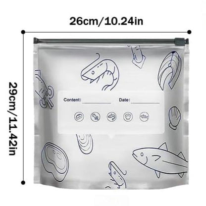 🛡️🥬 Reusable thickened upright aluminum foil sealing storage bags with labels