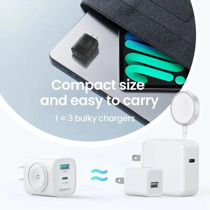 3-in-1 Magnetic Wireless Cordless PD USB-C Wall Charger Block