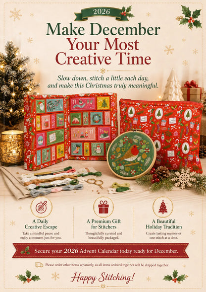 ⏳ Last Day 49% OFF – 🎄Christmas Cross Stitch Advent Calendar 2026 | 24 Stitching Surprises With Patterns, Threads & Crafting Essentials For A Handmade Holiday Experience ✨