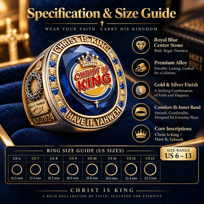 Christ Is King 3D Sculpted Ring | Armor-Grade Devotion ✨👑